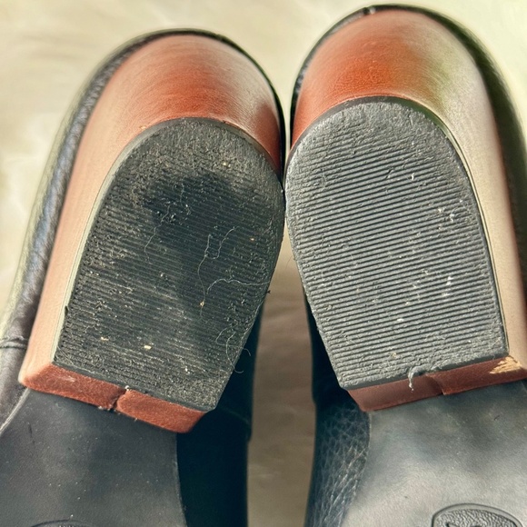 Kork-Ease Roana Lace up Black Leather Ankle Booties Two-Tone Chunky Heel  7.5 - Picture 10 of 13